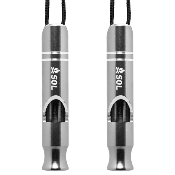 SOL Rescue Metal Whistle, 2 Pack