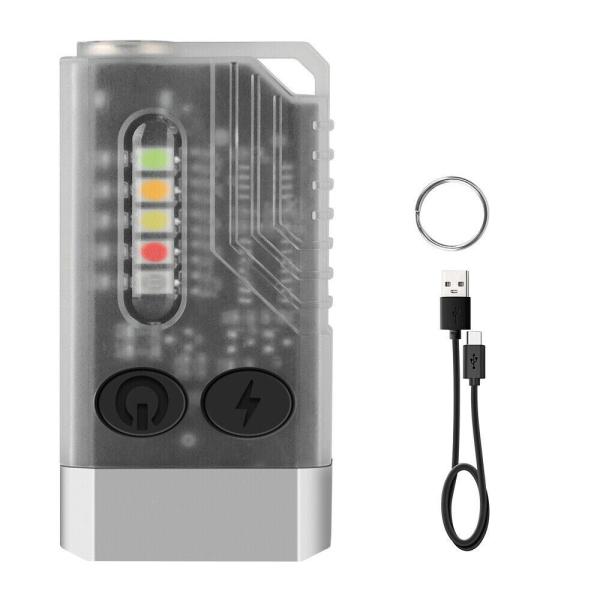 Daily Use V10l Mini EDC Flashlight Keychain 1000LM Transparent