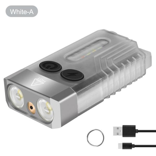 Daily Use V10l Mini EDC Flashlight Keychain 1000LM Transparent