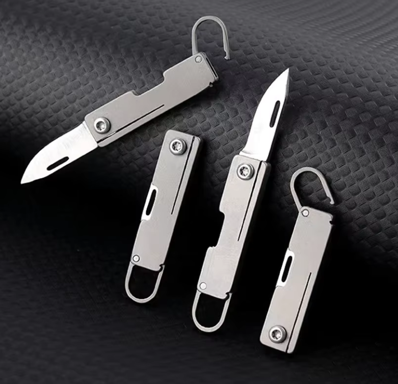 Mini Folding Keychain Knife With Titanium Handle
