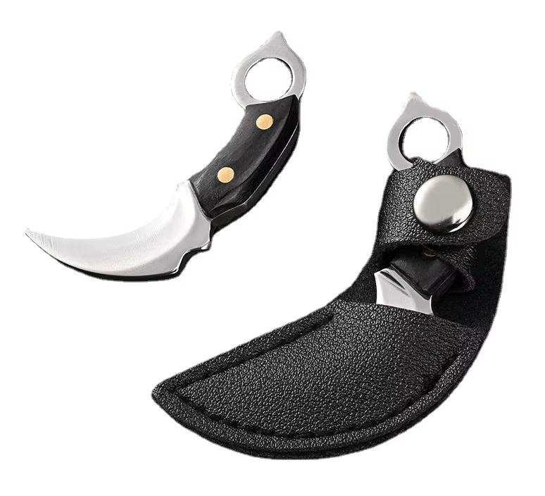 Mini Folding Keychain Knife Gold Handle
