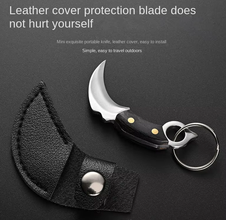 Mini Folding Keychain Knife Gold Handle