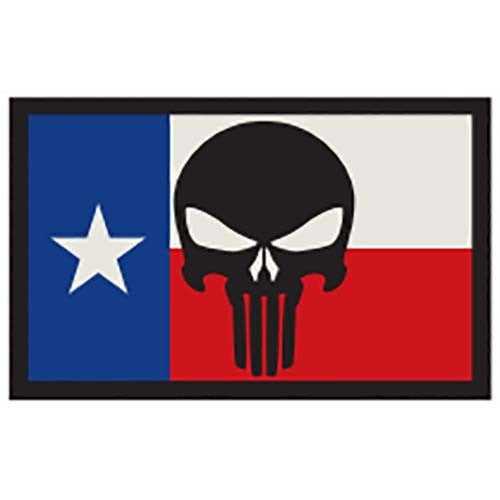 MORALE FLAG PATCHES - Texas Flag with Punisher