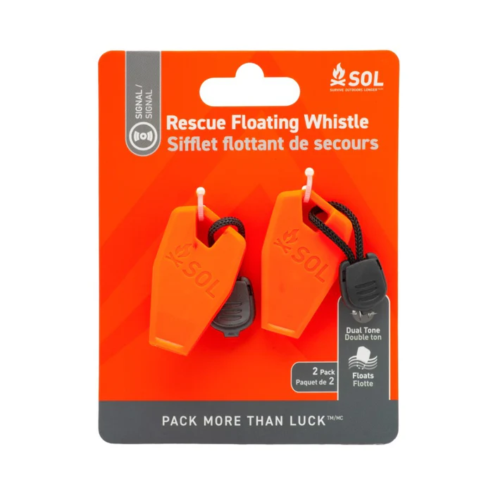 SOL Rescue Floating Whistle, 2 Pack
