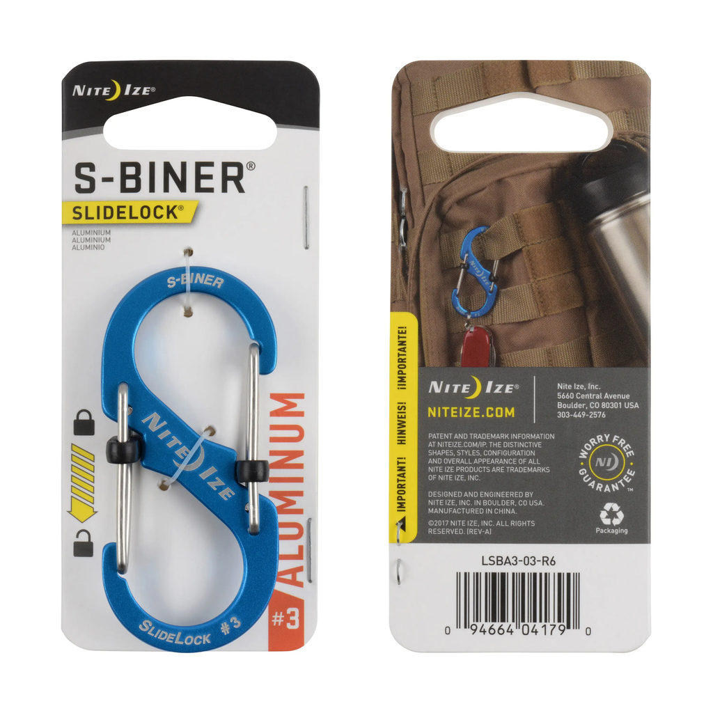 Nite Ize S-Biner® SlideLock® Aluminum #3- Blue