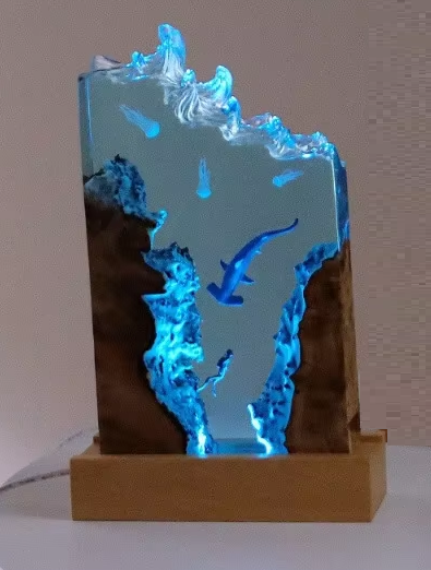 Resin LED Light Set Shark Hammerhead Small 