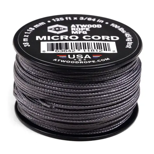 [RG1289] Atwood Rope MFG Micro Cord 125ft Graphite