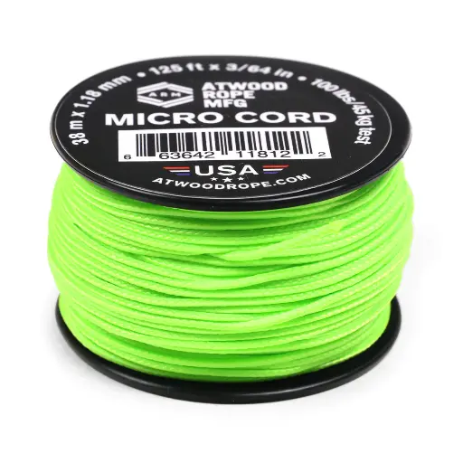 [RG1284] Atwood Rope MFG Micro Cord 125ft Neon Green