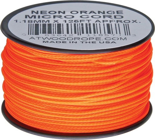 [RG1283] Atwood Rope MFG Micro Cord 125ft Neon Orange
