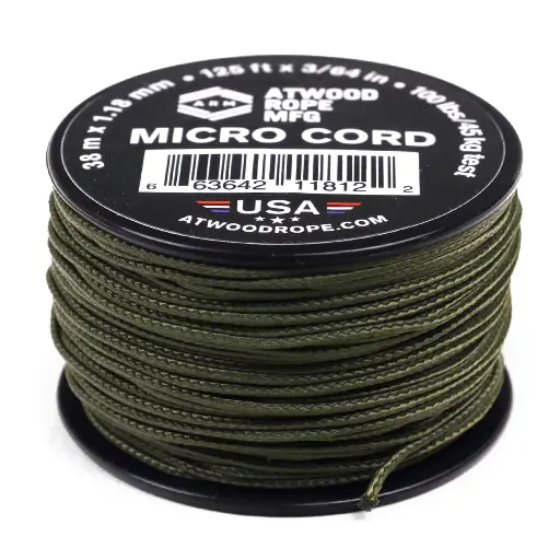 [RG1280] Atwood Rope MFG Micro Cord 125ft Olive Drab