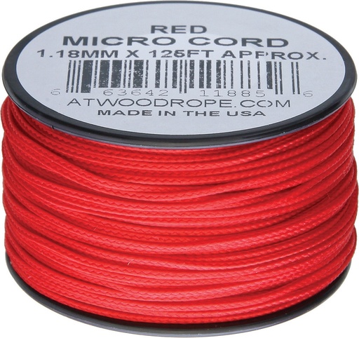 [RG1269] Atwood Rope MFG Micro Cord 125ft Red