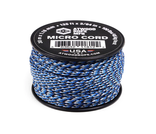 [RG1263] Atwood Rope MFG Micro Cord 125ft Blue Snake
