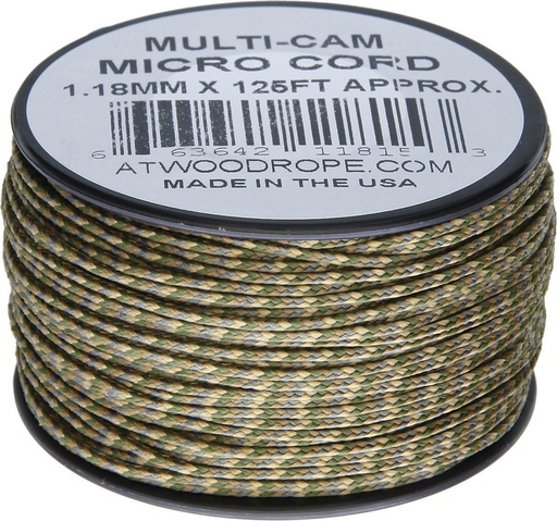[RG1258] Atwood Rope MFG Micro Cord 125ft Multi-Cam