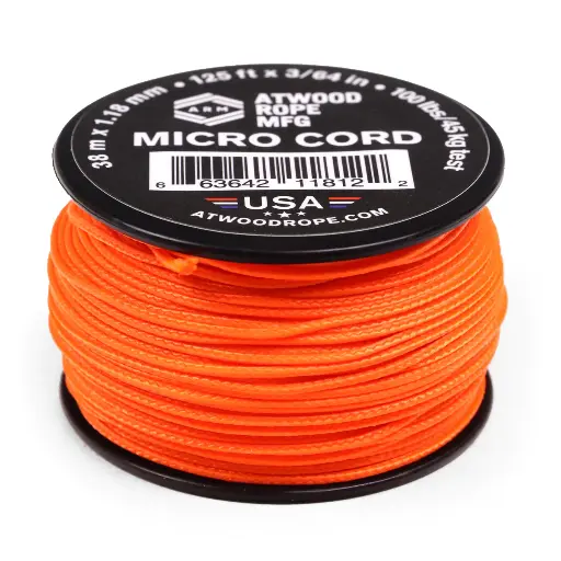 [RG1138] Atwood Rope MFG Micro Cord Neon Orange