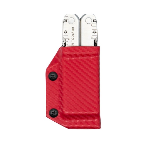[LST300-CF-RED] Clip & Carry Leatherman Kydex Sheath for the Supertool 300 - CF Red