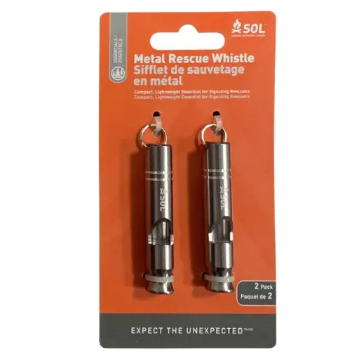 [0140-0014] SOL Rescue Metal Whistle, 2 Pack