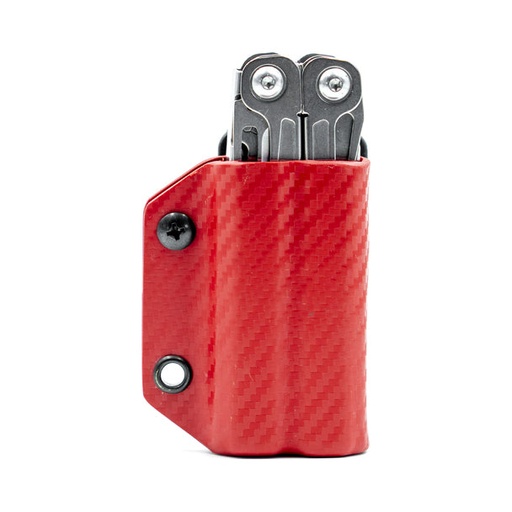 [LWAVE-CF-RED] Clip & Carry Leatherman Kydex Sheath for the  WAVE / WAVE+ - CF Red