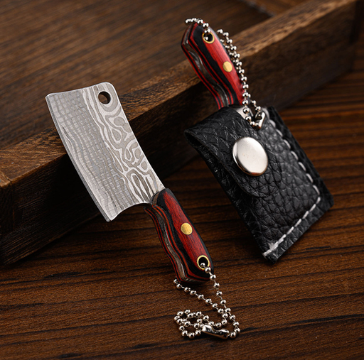[SMK-9] Mini Keychain Damascus Cleaver