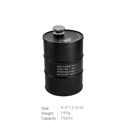 Wellhike Camping Flask 0.750 ML - Black
