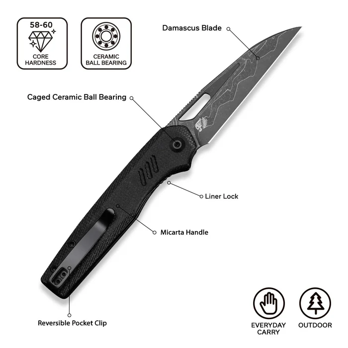 CIVIVI Guile Micarta - Damascus 