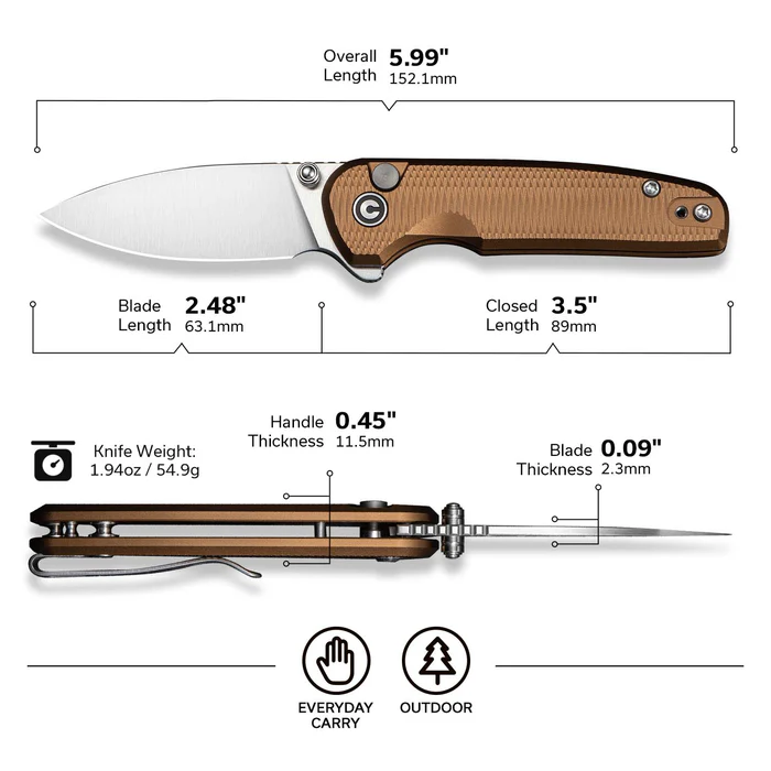 CIVIVI Mini Shakan Blue - Damascus 