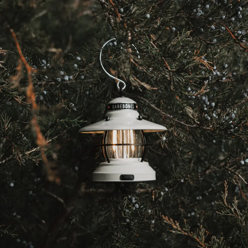 Barebones Edison Mini Lantern -  Vintage White