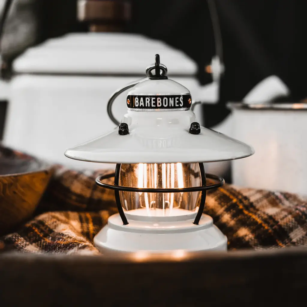 Barebones Edison Mini Lantern -  Vintage White