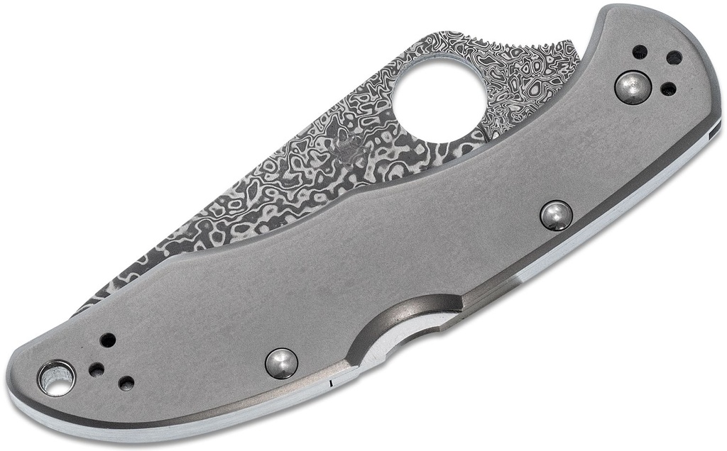 Spyderco Delica 4 Titanium Damascus