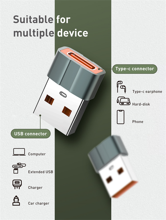 LDNIO USB Convertor USB A to Type-C Adapter
