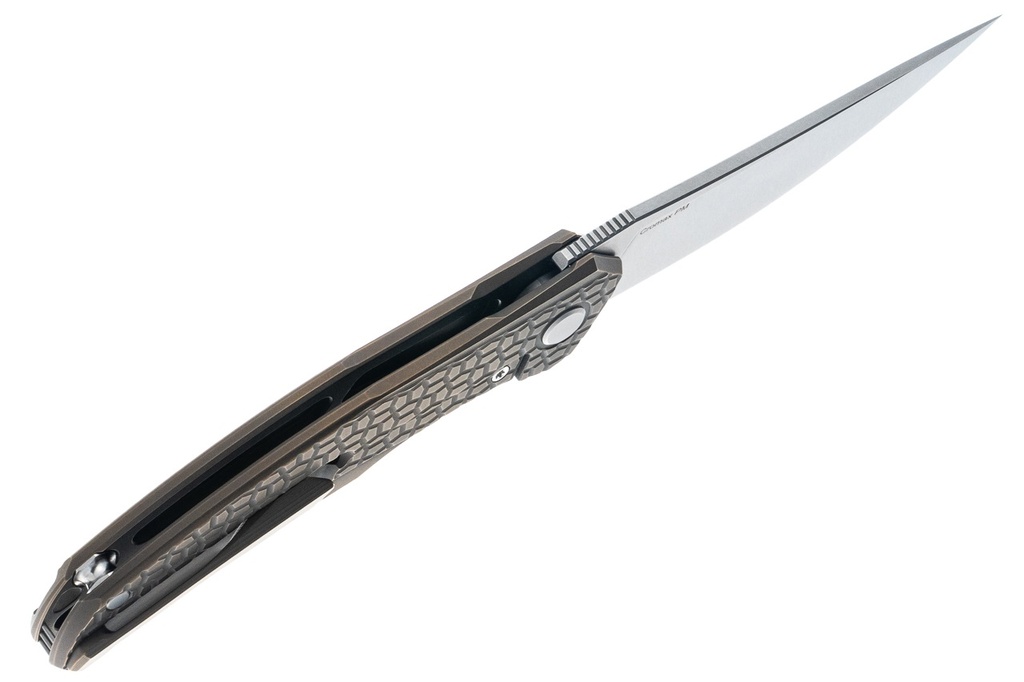 Heretic Wraith V4 Manual - Vegas Forge San Mai Bowie Blade - Aluminum Chassis - Snakeskin Carbon Fiber Inlay - DLC Hardware