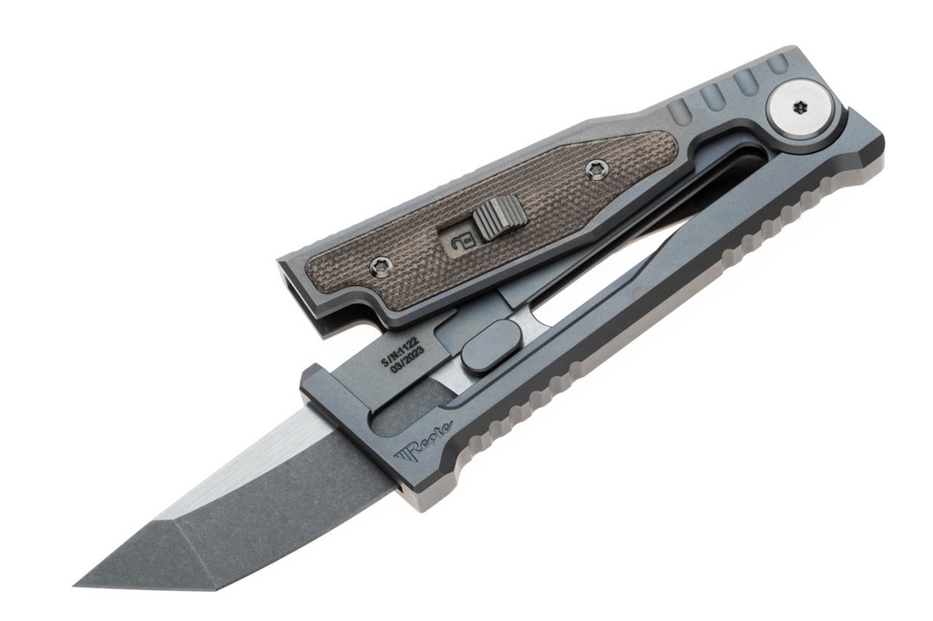 Reate EXO Mini 3V Tanto - Green Micarta 