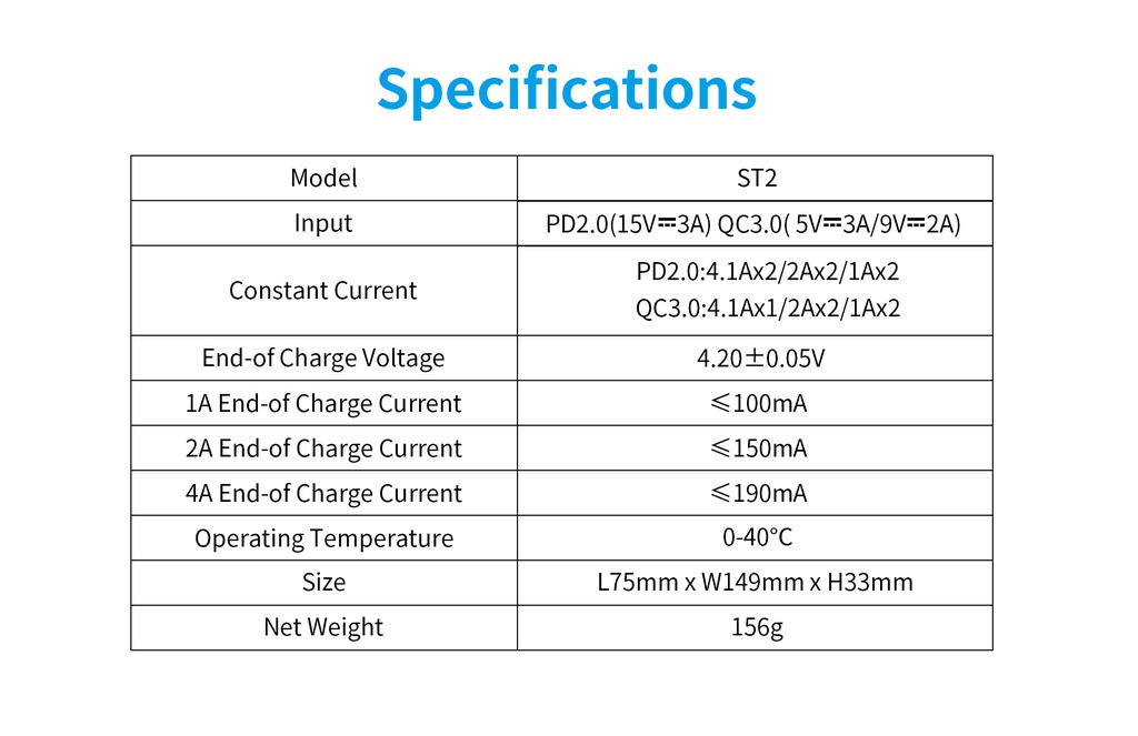 XTAR ST2 Charger