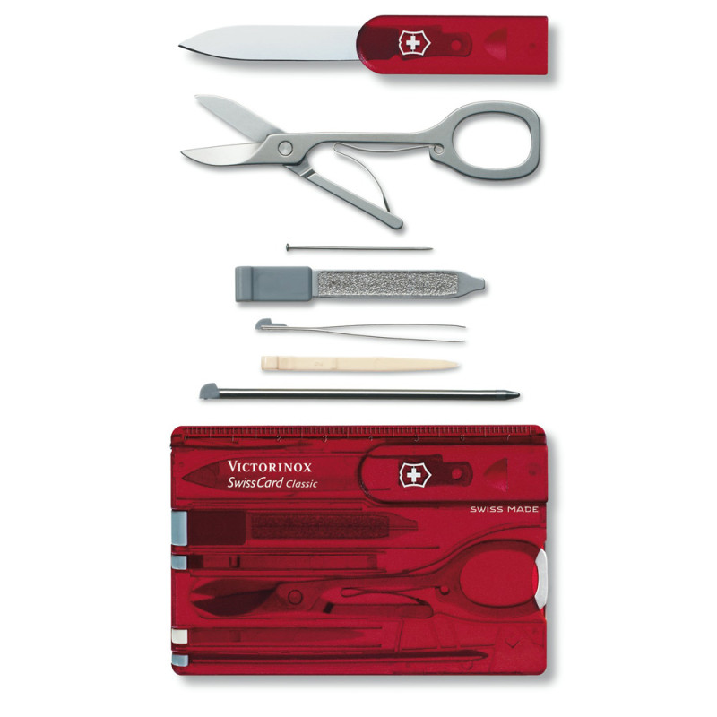Victorinox Swiss Card Classic in red transparent