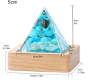 Resin Turtle Pyramid +Wood Base with Light