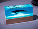 Resin Blue Whale +Wood Base with Light