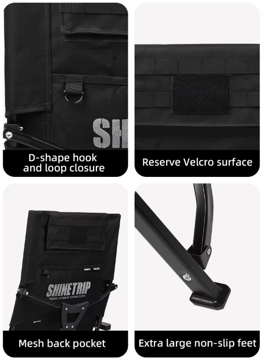 Shine trip adjustable folding chair - Black