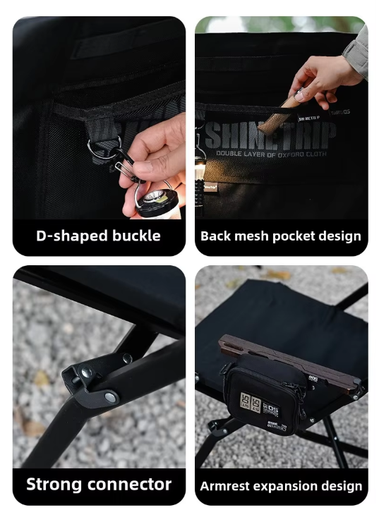 Shine trip comfortable folding chair - Black