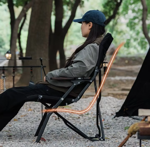 Shine trip comfortable folding chair - Black