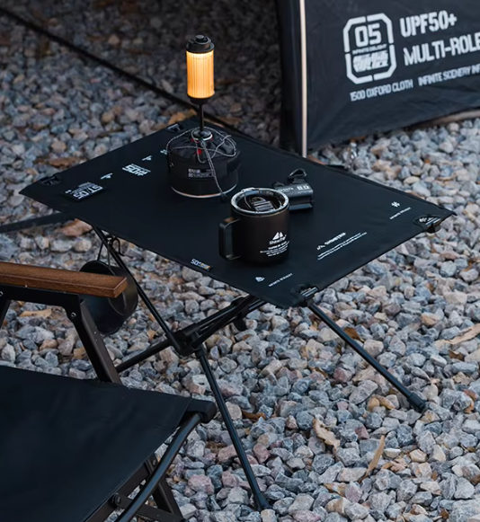 Shine trip Tactical Folding Cloth Table - Black