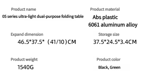 Shine trip Ultra-light folding table - Black 