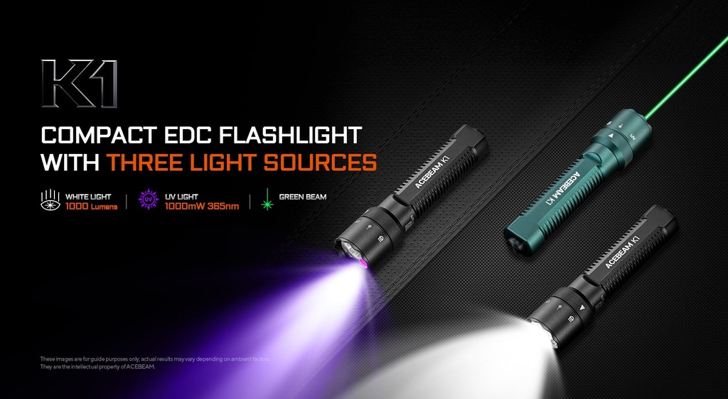 Acebeam K1 EDC Flashlight with Three Light Sources