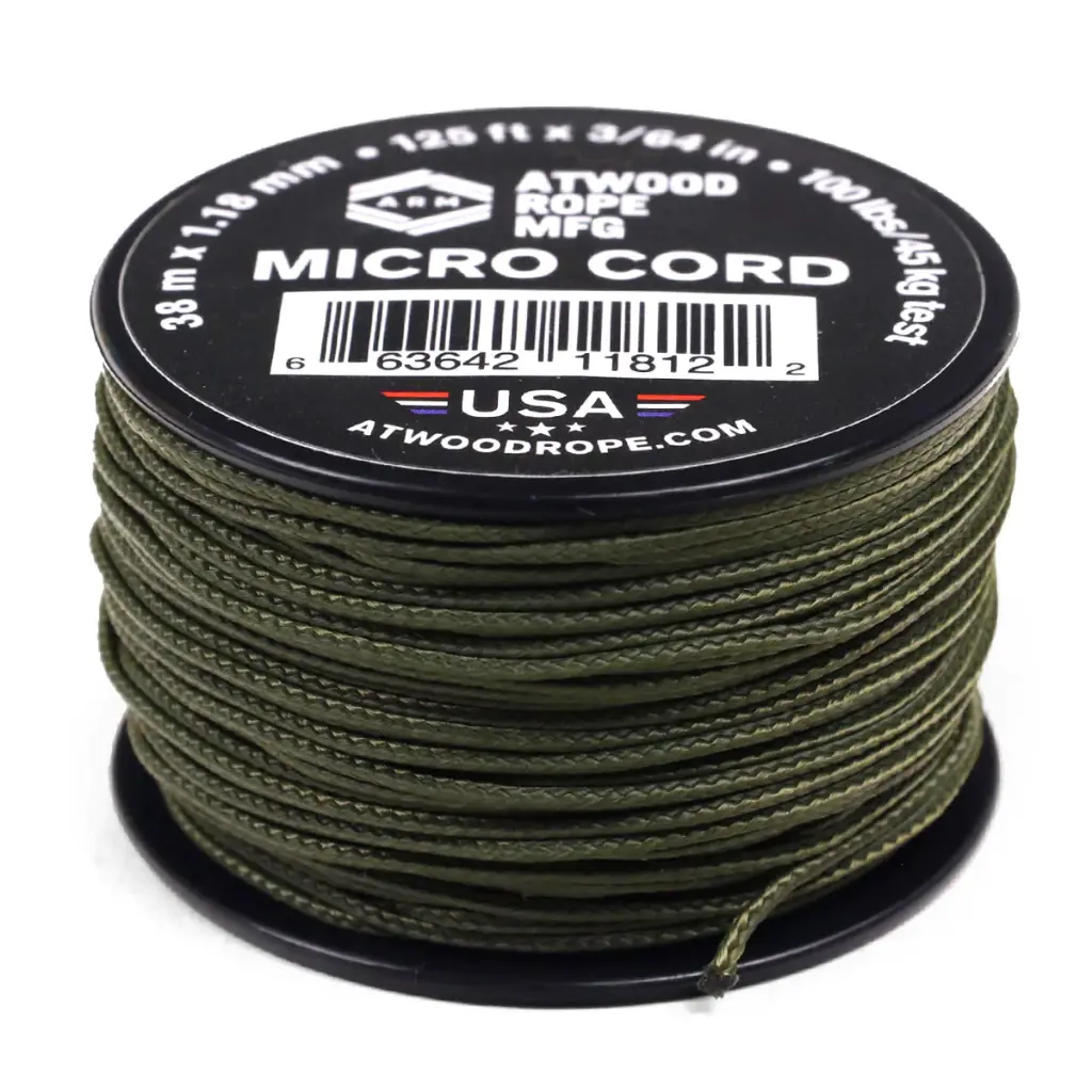 Atwood Rope MFG Micro Cord 125ft Olive Drab