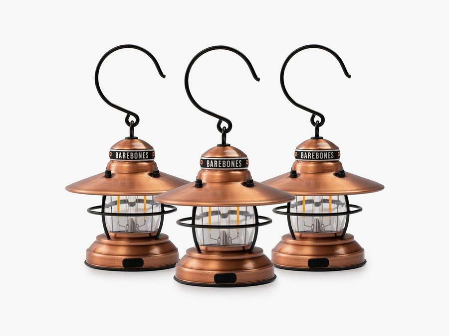 Barebones Living Edison Mini Lantern Copper 3pk