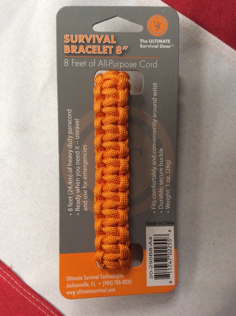 UST Survival Bracelet 8in, Assorted