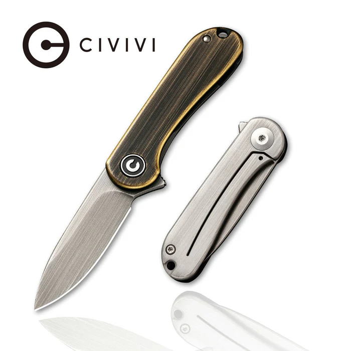 CIVIVI Mini Elementum Flipper Knife Brass Handle