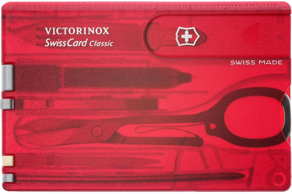 Victorinox Swiss Card Classic in red transparent