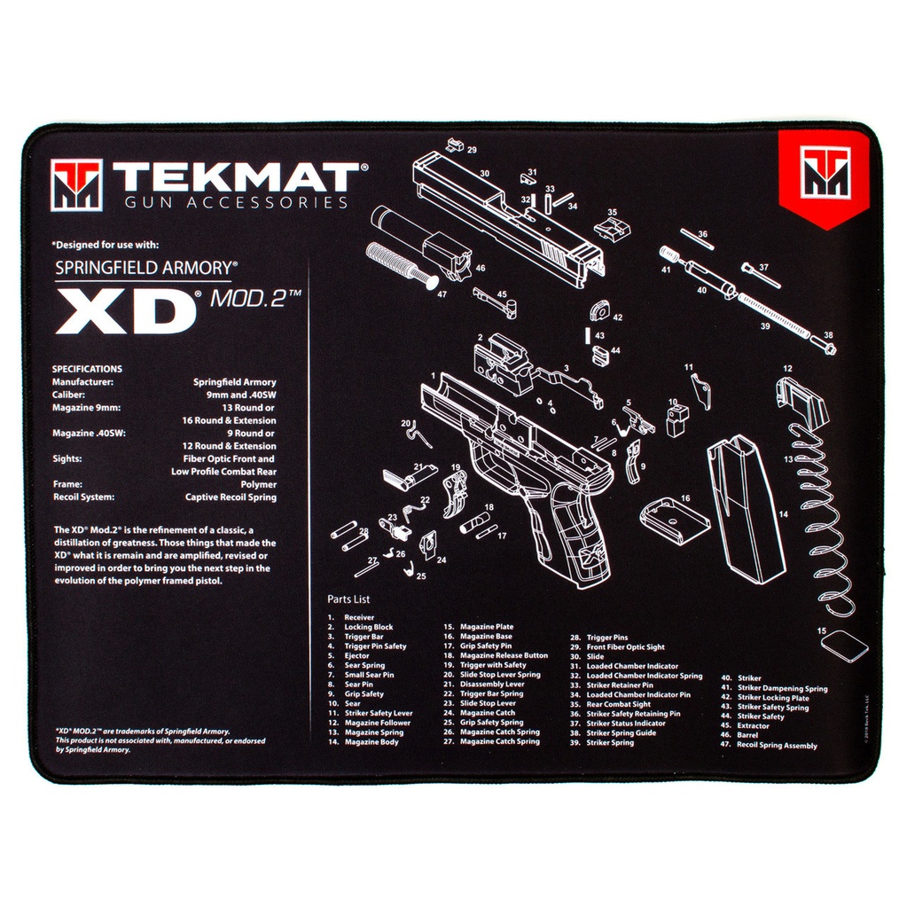 Tekmat Springfield Armory XD MOD2 Ultra Premium Gun Cleaning Mat