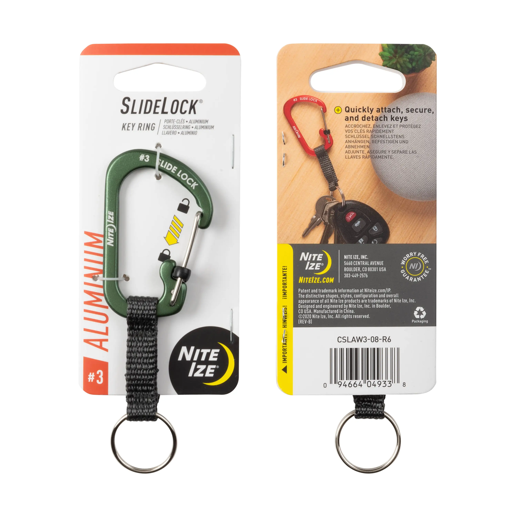 Nite Ize SlideLock® Key Ring Aluminum - Olive #3
