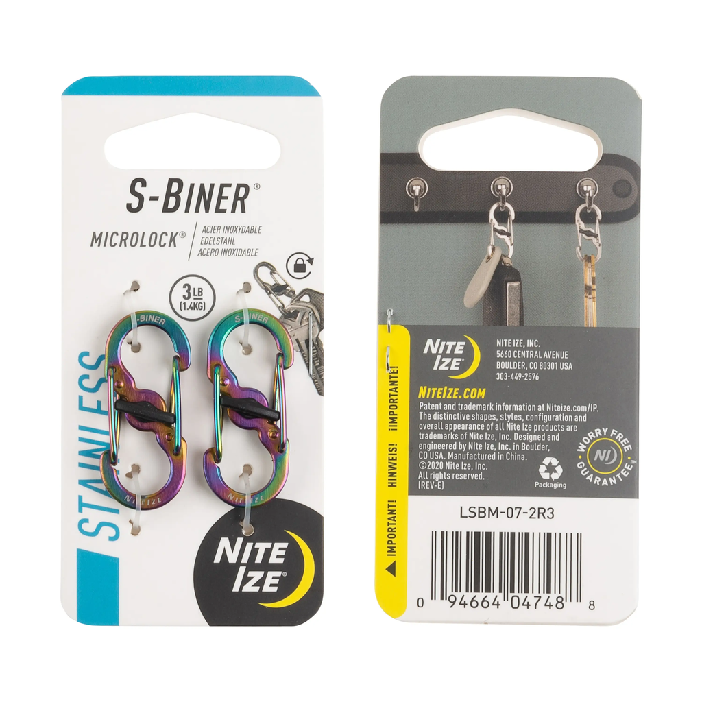 Nite Ize S-Biner® MicroLock® Stainless Steel - 2 Pack - Spectrum