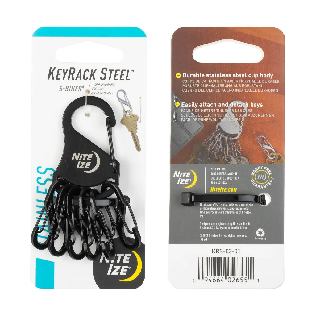 Nite Ize KEYRACK STEEL S-BINER Black